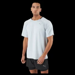 Puma Run Cloudspun Ss Tee Platinum Gray Blå Outlet