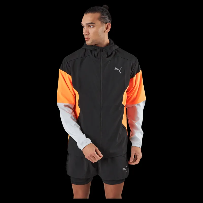 Puma Run Lightweight Jacket Black-ultra Orange Flerfärgad Hot