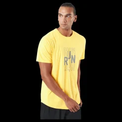 Puma Run Logo Ss Tee M Sun Stream Gul
