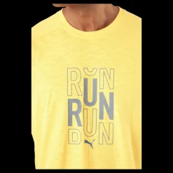 Puma Run Logo Ss Tee M Sun Stream Gul