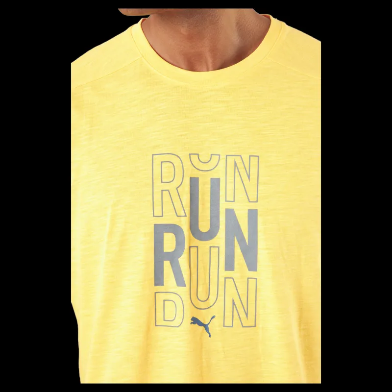 Puma Run Logo Ss Tee M Sun Stream Gul