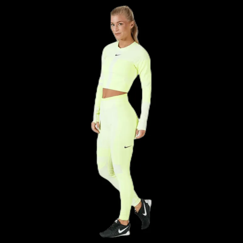 Outlet Nike Run Tech Pack Knit Top LS White/Green Vit och Grön
