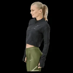 Nike Running Division Warm Top Crop Black Svart New