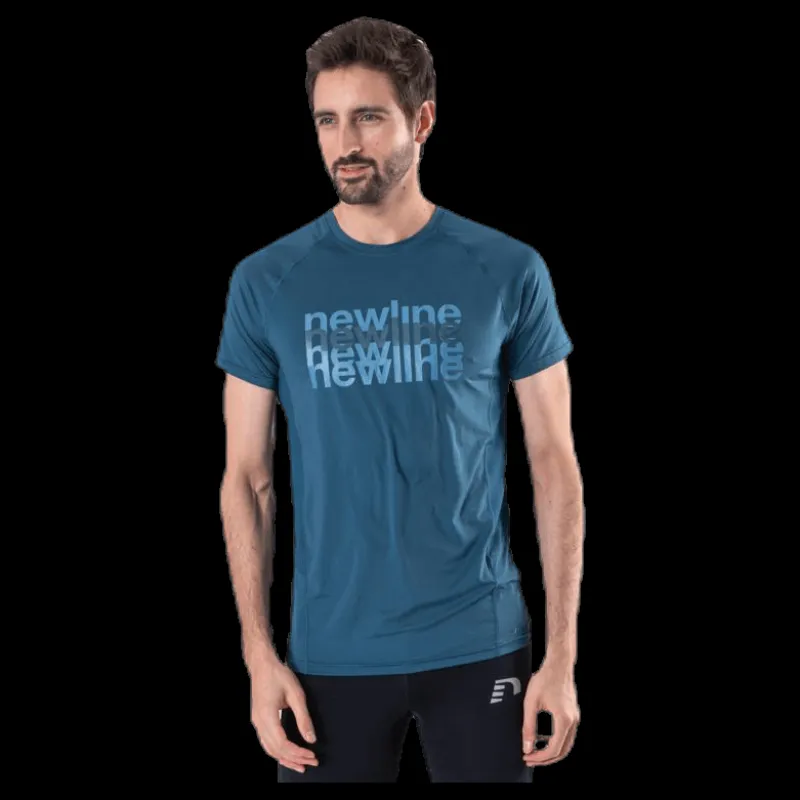 Newline Running Tee Blue Blå Discount
