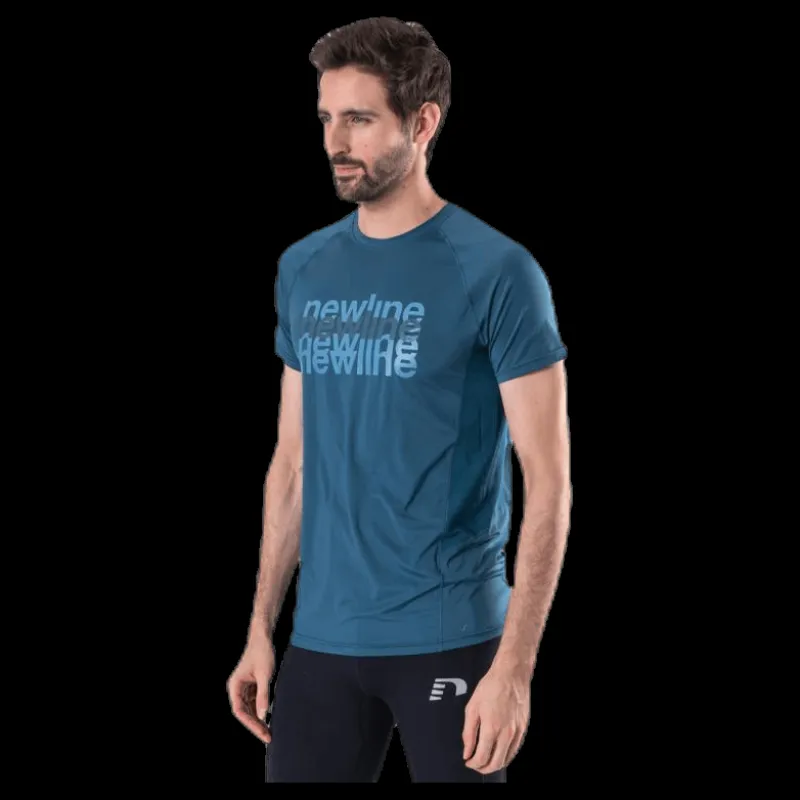 Newline Running Tee Blue Blå Discount