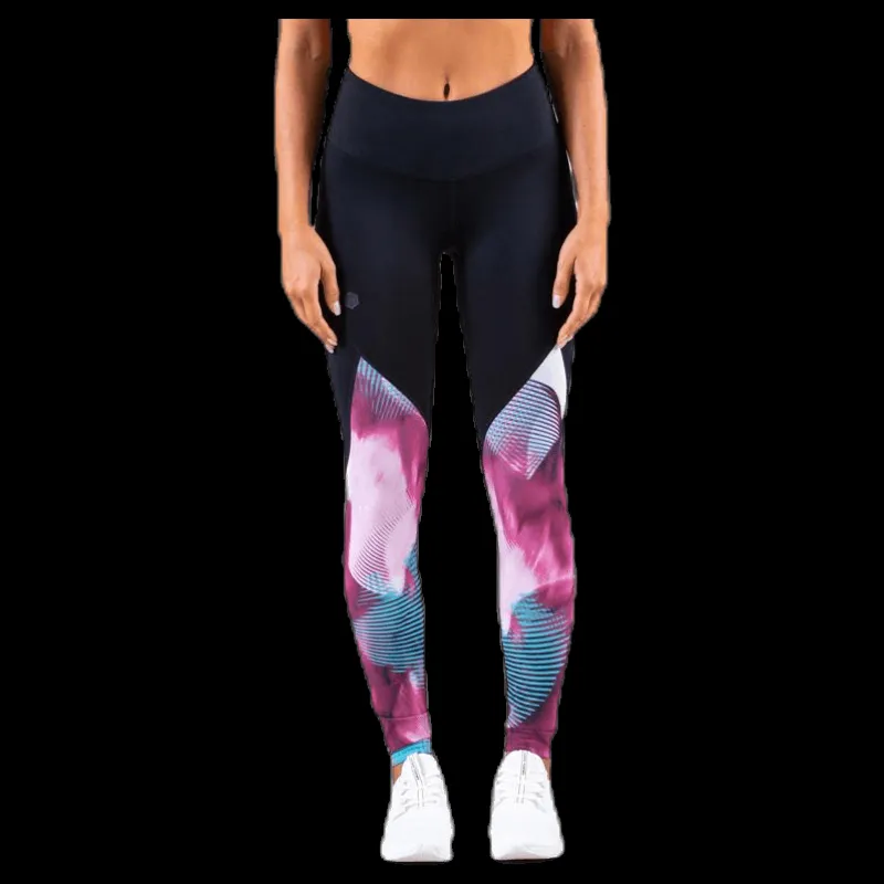 New Under Armour Rush Legging Print Black Svart