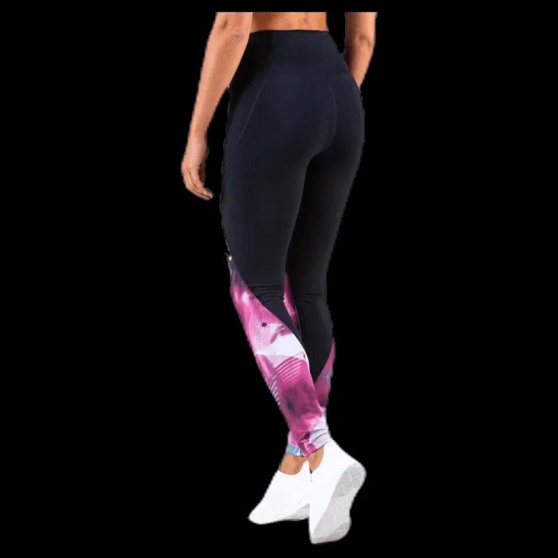 New Under Armour Rush Legging Print Black Svart