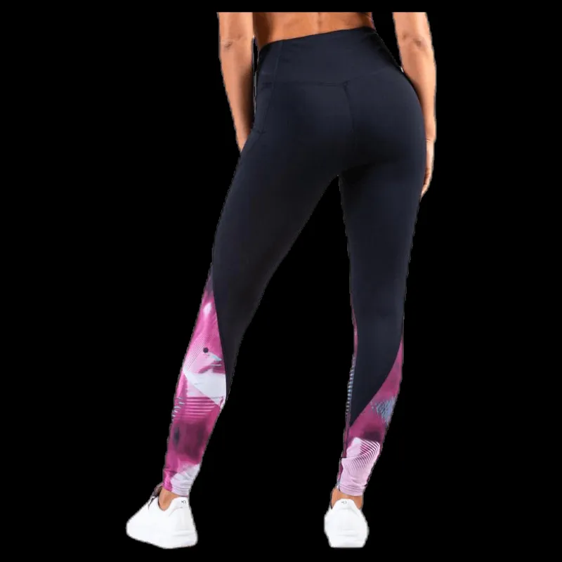 New Under Armour Rush Legging Print Black Svart