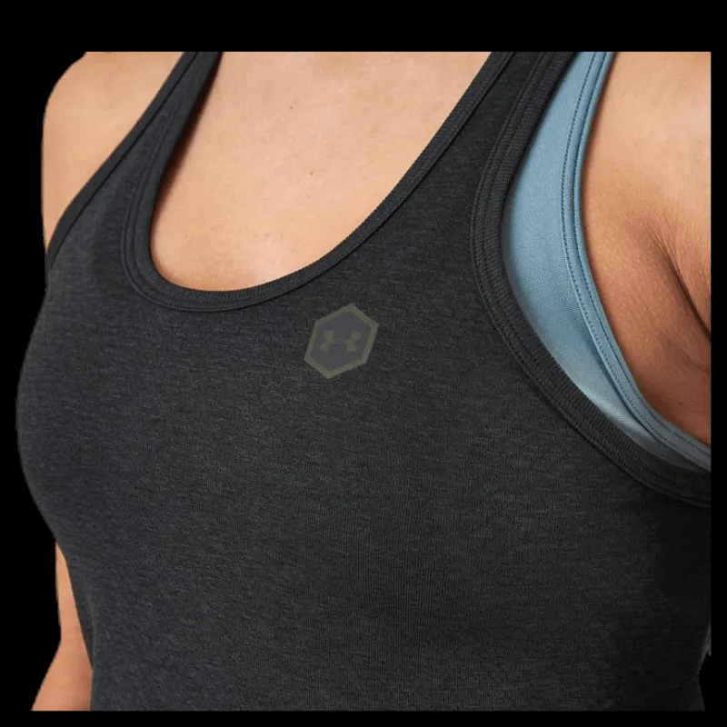 New Under Armour Rush Seamless Tank Black Svart