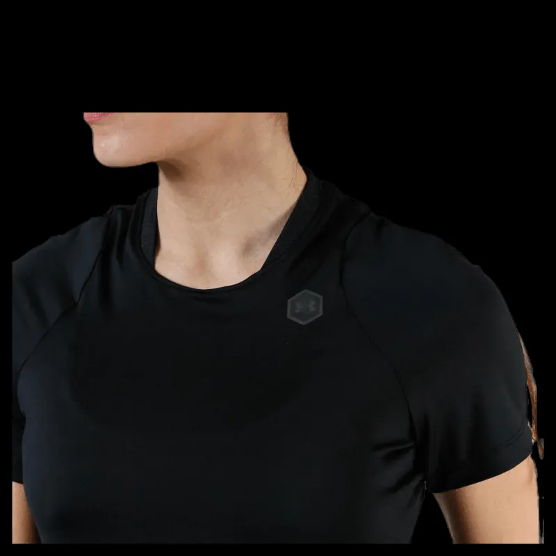 Outlet Under Armour Rush Short Sleeve Black Svart