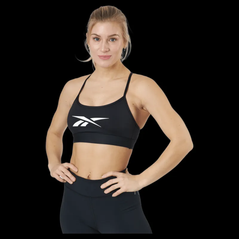 Reebok S Lux Skinny Strap Bra Black Svart New