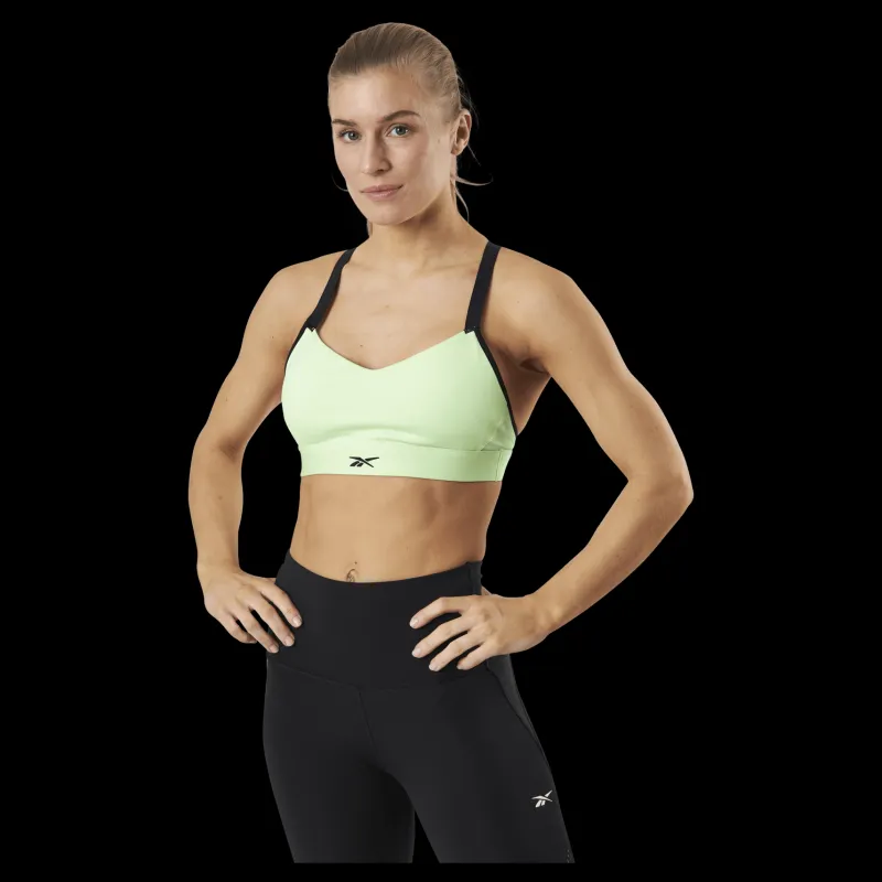 Online Reebok S Lux Strappy Bra Yellow Svart