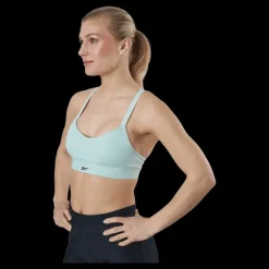 Reebok S Lux Strappy Sports Bra Green Hot