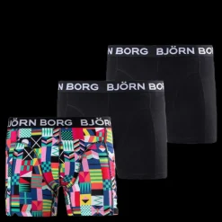 Björn Borg Sammy Geo Flag Shorts 3-pack Green/Black Grön och Svart Outlet