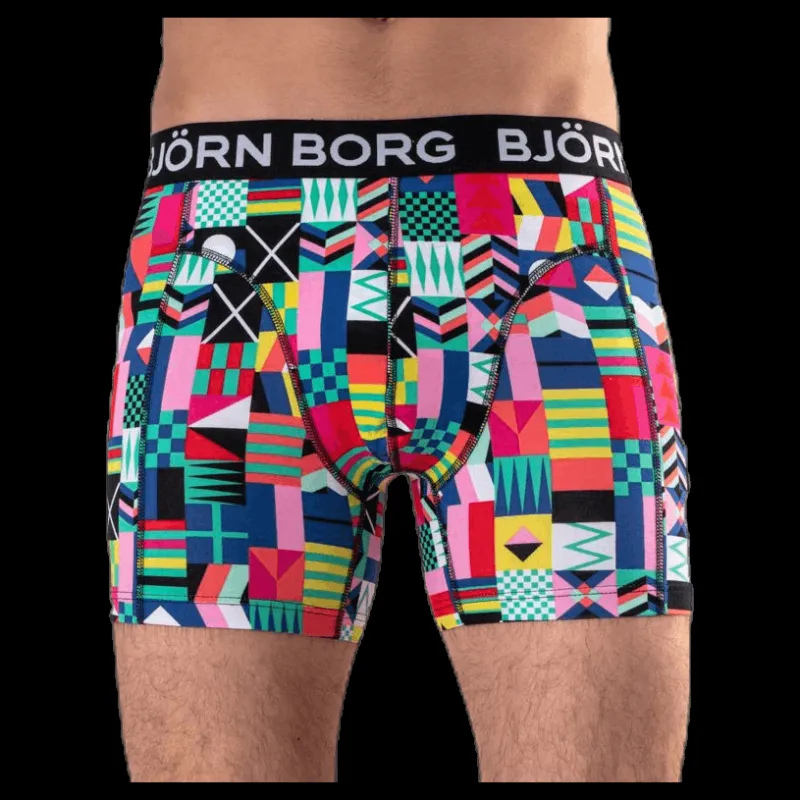 Björn Borg Sammy Geo Flag Shorts 3-pack Green/Black Grön och Svart Outlet