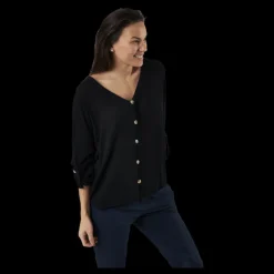 Pieces Sanne 3/4 Fold-Up Top Black Svart New