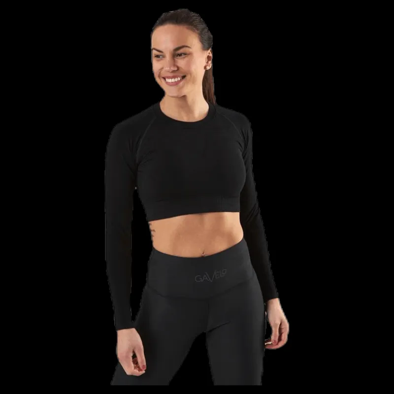 Discount Gavelo Seamless Black Crop Top Black Svart
