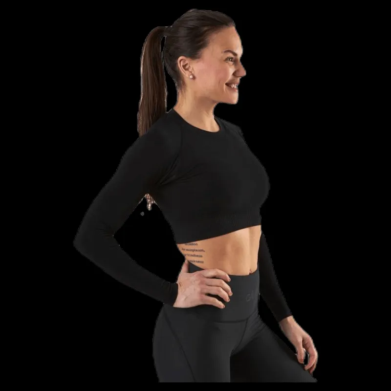Discount Gavelo Seamless Black Crop Top Black Svart