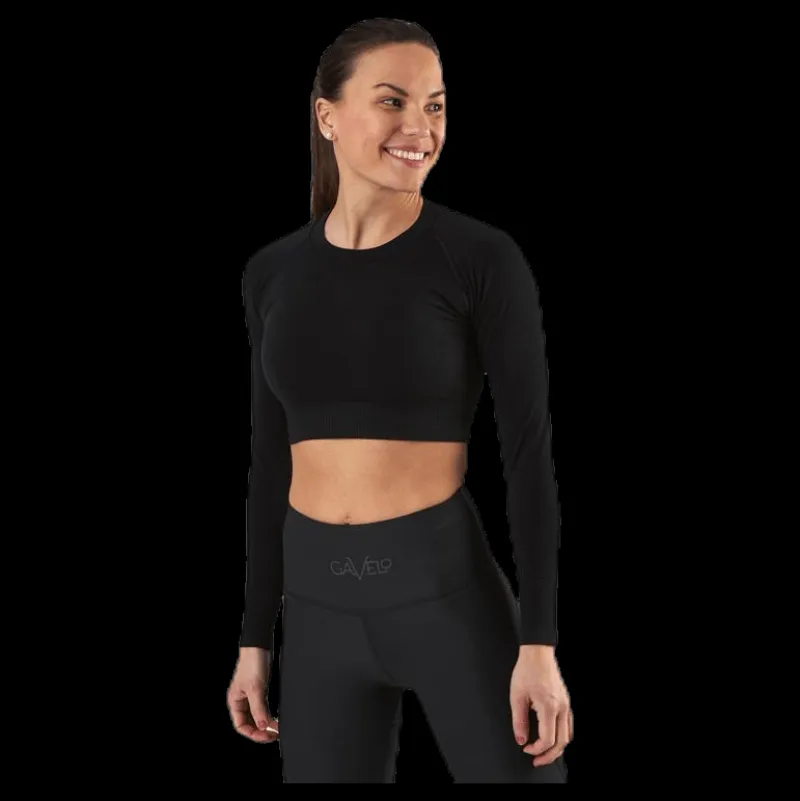 Discount Gavelo Seamless Black Crop Top Black Svart