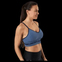 Under Armour Seamless Low Long Htr Bra Blue Blå New
