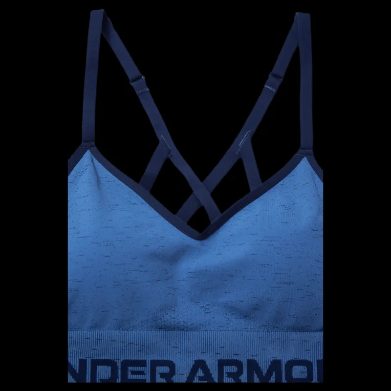 Under Armour Seamless Low Long Htr Bra Blue Blå New
