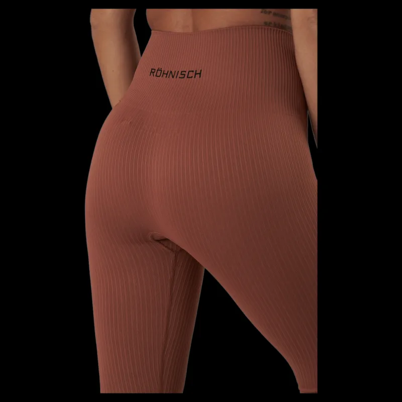 Clearance Röhnisch Seamless Rib Tights Copper Brown