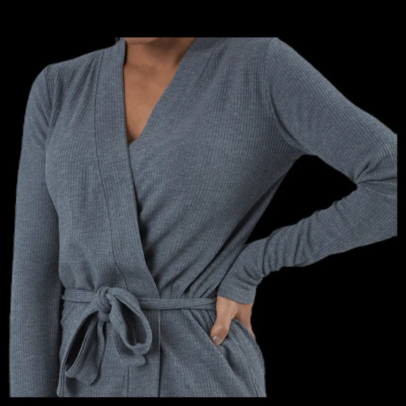 Sale BLACC Serenity Rib Kimono Grey Grå