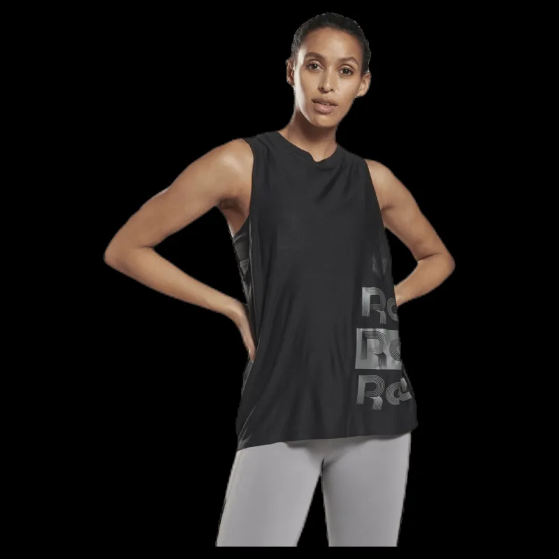 New Reebok SH Gaphic Muscle Tank Black Svart