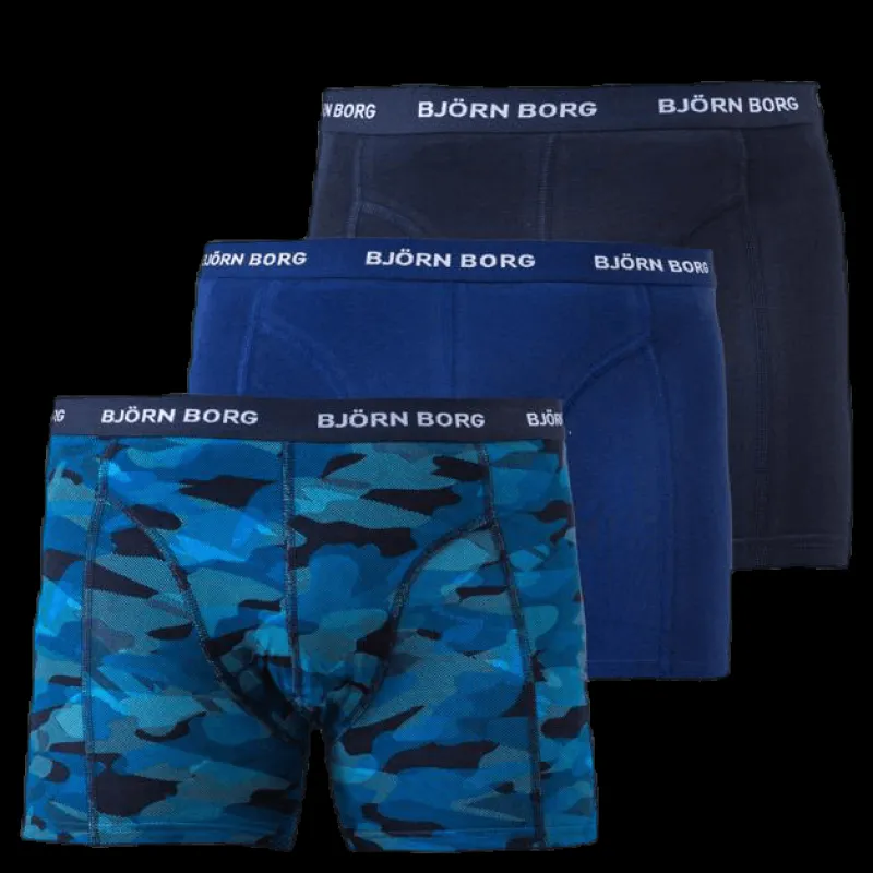 Clearance Björn Borg Shadeline Shorts 3-Pack Blue/Patterned/Black Blå, Mönstrad och Svart