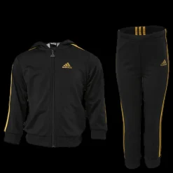 adidas Shiny Hooded Jogger Set Infant Black/Gold Svart Hot