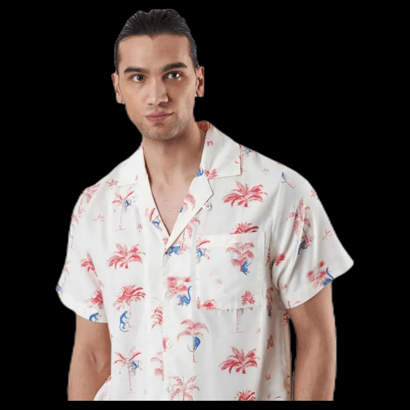 Hot Dedicated Shirt Short Sleeve Marstrand Monkey Trees White Vit