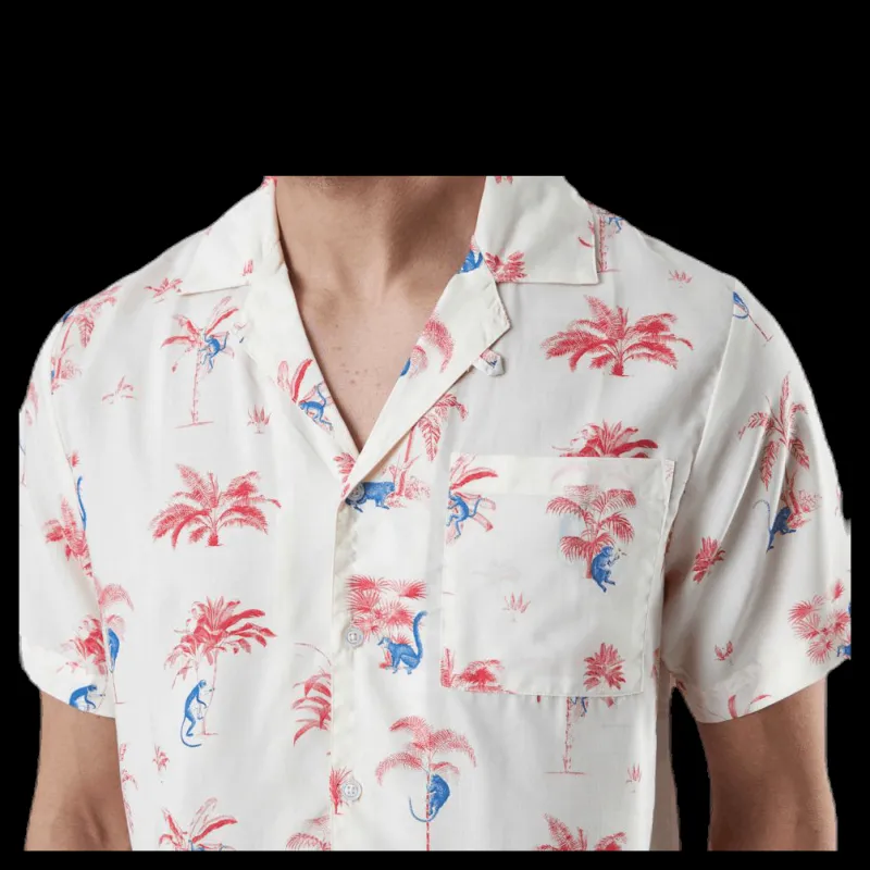Hot Dedicated Shirt Short Sleeve Marstrand Monkey Trees White Vit