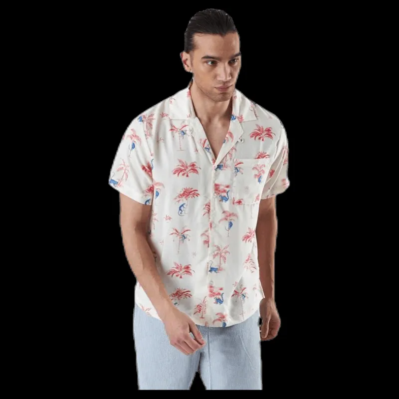 Hot Dedicated Shirt Short Sleeve Marstrand Monkey Trees White Vit