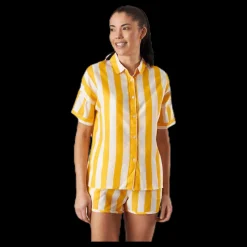 Dedicated Shirt Short Sleeve Nibe Big Stripes Yellow Gul Online