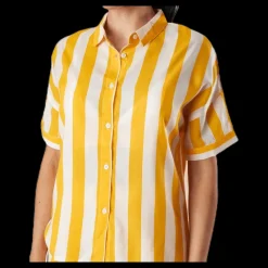 Dedicated Shirt Short Sleeve Nibe Big Stripes Yellow Gul Online