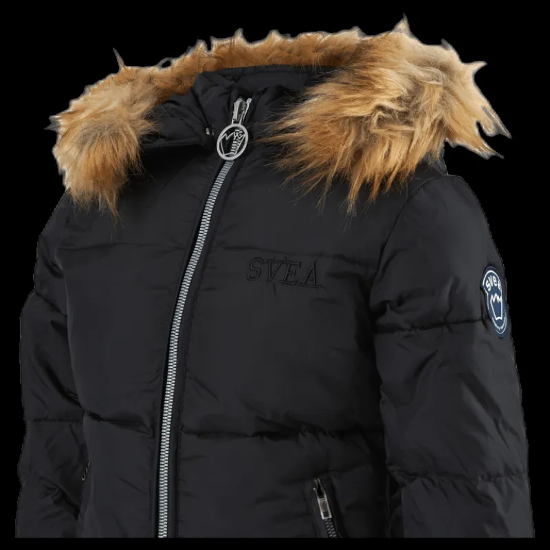 Svea Short Slim Jacket Junior Black Svart