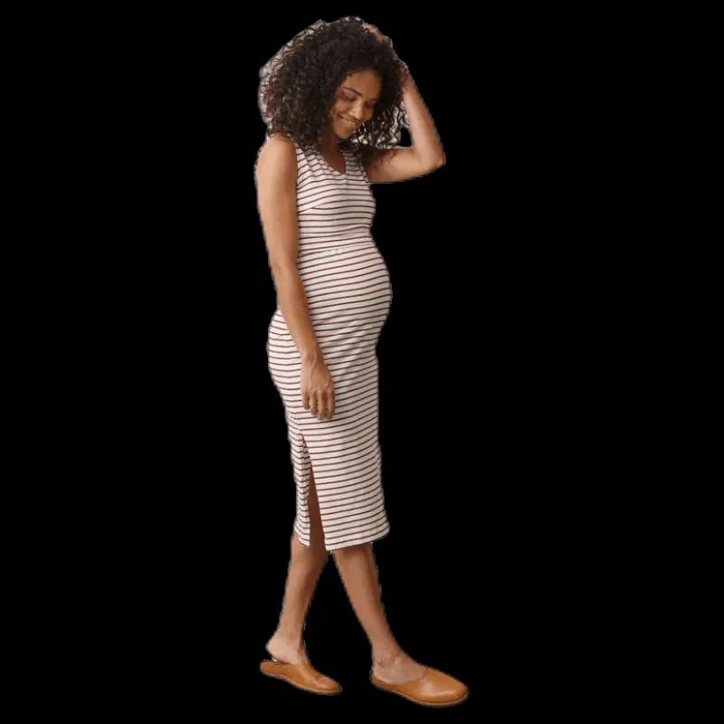 Hot Boob Simone S/L Dress Beige/Red Beige och Röd