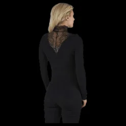 Sale Pieces Siri Ls T-Neck Top Black Svart