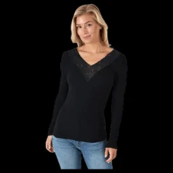 Pieces Siri Ls Top Black Svart Discount