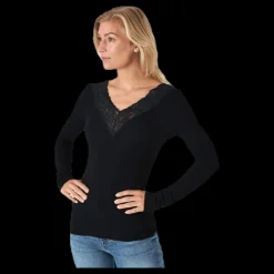 Pieces Siri Ls Top Black Svart Discount