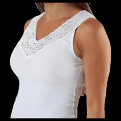 Pieces Siri Sl Top White Vit Outlet
