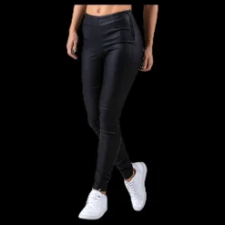 Online Pieces Skin Paro Hw Coated Leggings Black Svart