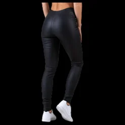 Online Pieces Skin Paro Hw Coated Leggings Black Svart