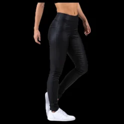 Online Pieces Skin Paro Hw Coated Leggings Black Svart