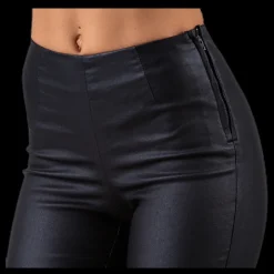 Online Pieces Skin Paro Hw Coated Leggings Black Svart