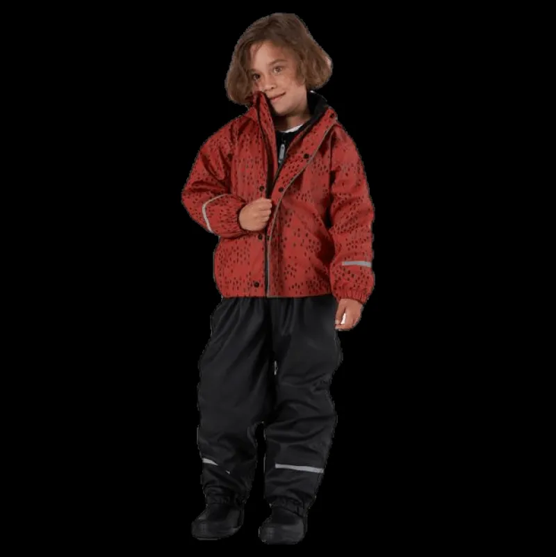 New Virvelvind Skur Fodrat regnställ Orange/Black/Red Röd