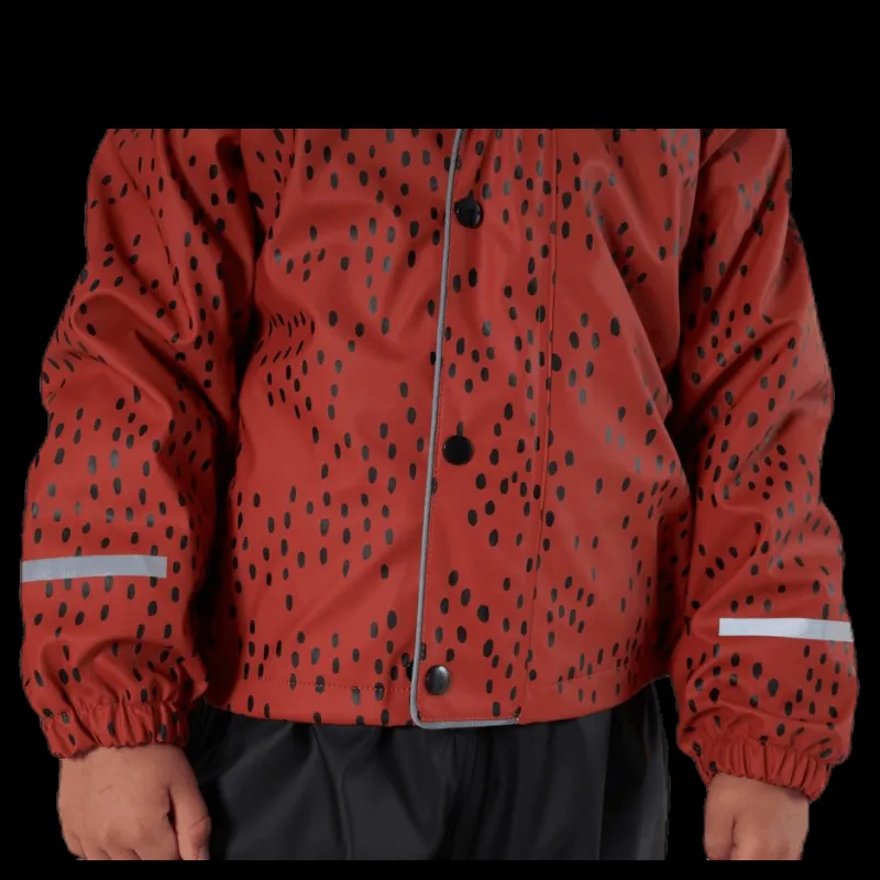 New Virvelvind Skur Fodrat regnställ Orange/Black/Red Röd