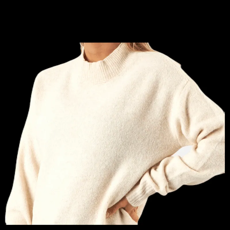 Pieces Skyla Ls O-Neck Wool Knit Grey Grå Online