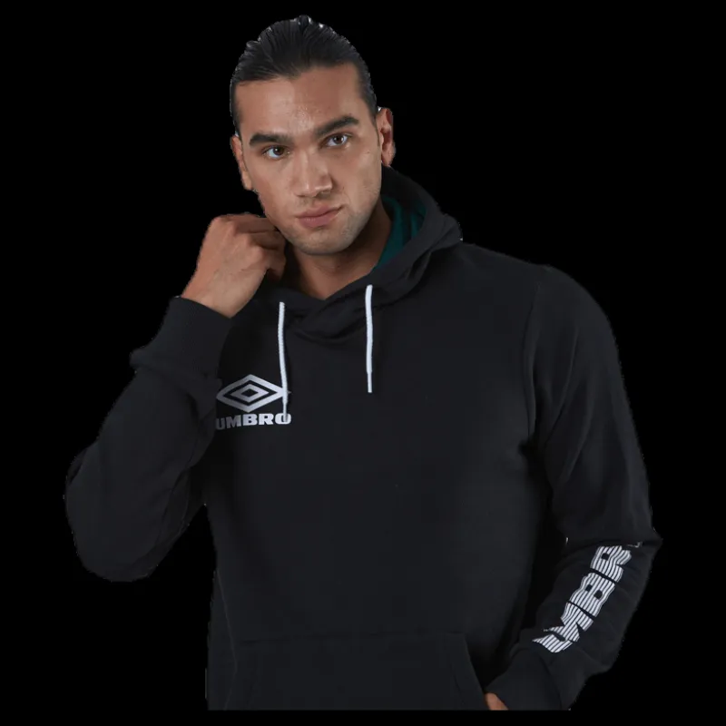 New Umbro Sleeve Print Hoodie Black Svart