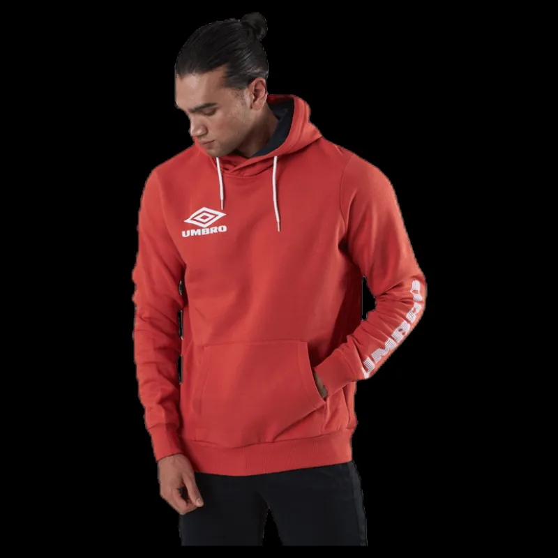 Outlet Umbro Sleeve Print Hoodie Red Röd